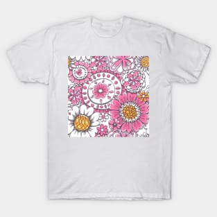 Doodled floral pattern T-Shirt